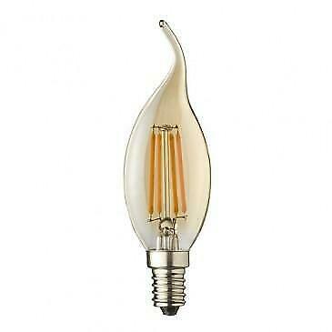 LED Kaars E14- Filament - Amber(goud) 2200k- 4W vervangt 30, Huis en Inrichting, Lampen | Losse lampen, Ophalen of Verzenden