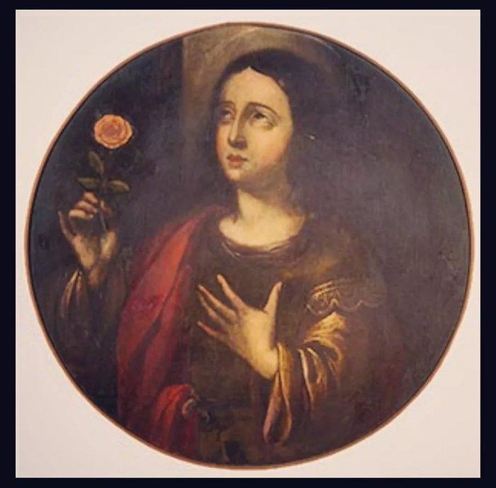 Scuola napoletana (XVII) - Santa Rosa, Antiek en Kunst, Kunst | Schilderijen | Klassiek