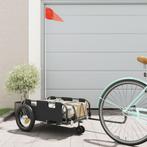 vidaXL Fietstrailer oxford stof en ijzer zwart, Fietsen en Brommers, Verzenden, Nieuw