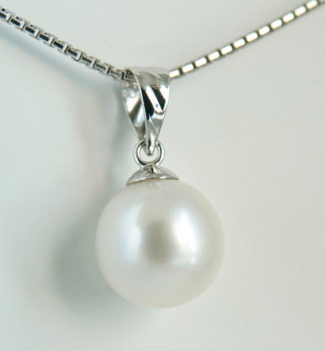 Zonder minimumprijs - Hanger - 18 karaat Witgoud Parel -, Handtassen en Accessoires, Antieke sieraden