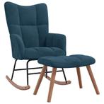 Fluweel Relaxstoel Blauw | Retour Deal | Knaller, Huis en Inrichting, Fauteuils, Verzenden, 75 tot 100 cm, Zo goed als nieuw, Metaal