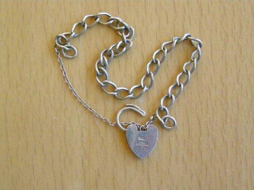 Zonder Minimumprijs - Armband Zilver - Hart Hangslot Armband, Handtassen en Accessoires, Armbanden