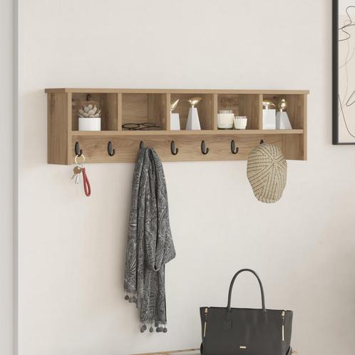 vidaXL Wandgemonteerde kapstok met plank artisanaal, Huis en Inrichting, Kasten | Wandmeubels, Nieuw, Verzenden