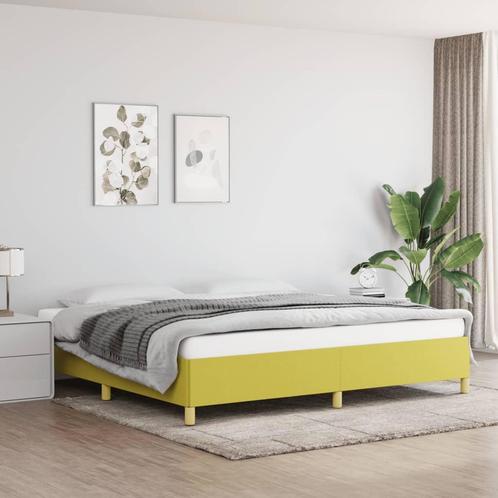 vidaXL Cadre de lit Vert 200x200 cm Tissu, Maison & Meubles, Chambre à coucher | Lits, Neuf, Envoi