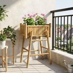 vidaXL Tuin Planter met houder Naturel 50 x 38 x 74 cm, Verzenden