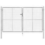 vidaXL Poort 306x200 cm gegalvaniseerd staal zilverkleurig, Verzenden