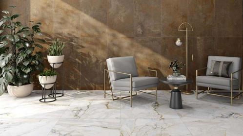 Calacatta GOLD / GOUD 60x60 ( MAT ) Woonkamer / Keuken /, Bricolage & Construction, Dalles & Carrelages, Enlèvement ou Envoi