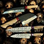 Set of 4, Hand-Forged with Old Steel with Skulls Theme