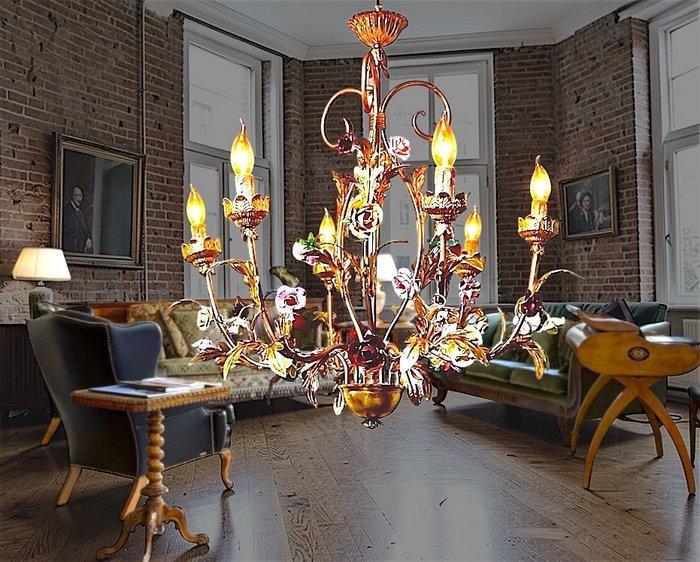 SLC Illumina - MG - Lustre - Fer forgé - V.ge 6Luci, Antiquités & Art, Art | Objets design