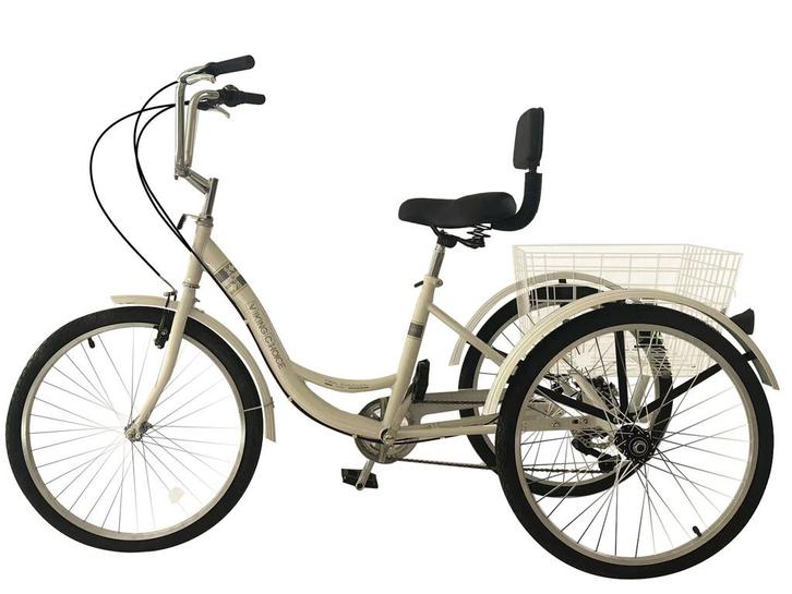 Volwassen Driewieler Wit | 200kg | OP=OP, Fietsen en Brommers, Fietsen | Driewielers, Verstelbare zitting, Nieuw, Ophalen of Verzenden