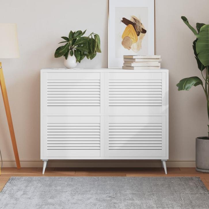 vidaXL Kastdeuren met lamellen 4 st 39,5x59,4 cm grenenhout, Doe-het-zelf en Bouw, Hang- en Sluitwerk, Nieuw, Verzenden