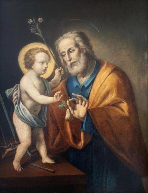 Bolognese School (XVII-XVIII) - A depiction of Saint Joseph, Antiek en Kunst, Kunst | Schilderijen | Klassiek