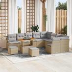 vidaXL Tuinbank Set met kussen 12 pcs Beige poly rattan, Verzenden, Nieuw