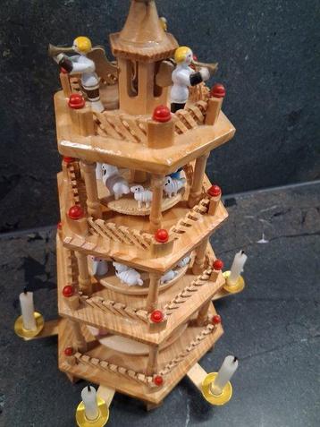 Kerstdecoratie Buthe - Hout - Vintage Pyramide 80s beschikbaar voor biedingen