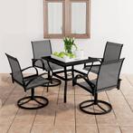 vidaXL 5-delige Tuinset textileen en staal, Tuin en Terras, Tuinsets en Loungesets, Verzenden, Nieuw, Tuinset