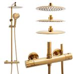 Regendoucheset Goud - Thermostaatkraan - 25cm | Retourkoopje, Verzenden, Nieuw