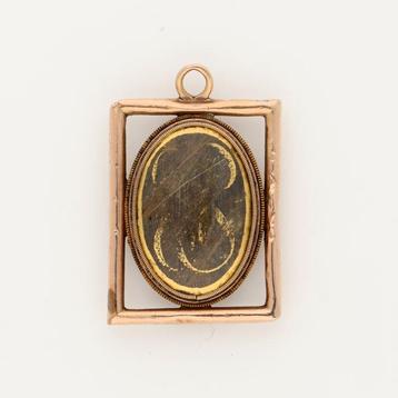 Médaillon - 14 carats Or rose - Bijou de deuil
