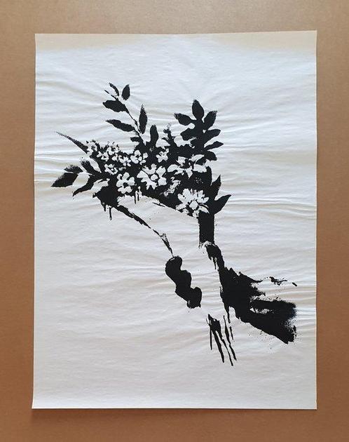 Banksy (1974) - GDP Flower Thrower screen print, Antiek en Kunst, Kunst | Schilderijen | Modern