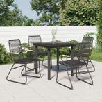 vidaXL 5-delige Tuinset PVC-rattan zwart, Tuin en Terras, Verzenden, Nieuw, Tuinset
