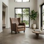 Leren fauteuil Hug - Vintage Brown (bruin) - Poten hout, Huis en Inrichting, Fauteuils, Nieuw, Ophalen of Verzenden, 75 tot 100 cm