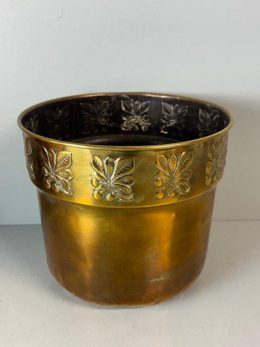 Bloempot - vintage messing plantenbak cachepot - Messing, Antiek en Kunst, Kunst | Designobjecten