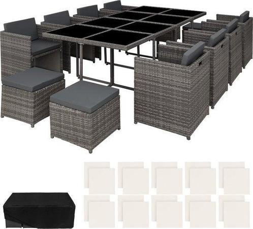 Tweedekans | tectake® loungemeubelset - 8x stoelen, 4x, Tuin en Terras, Tuinsets en Loungesets, Ophalen of Verzenden