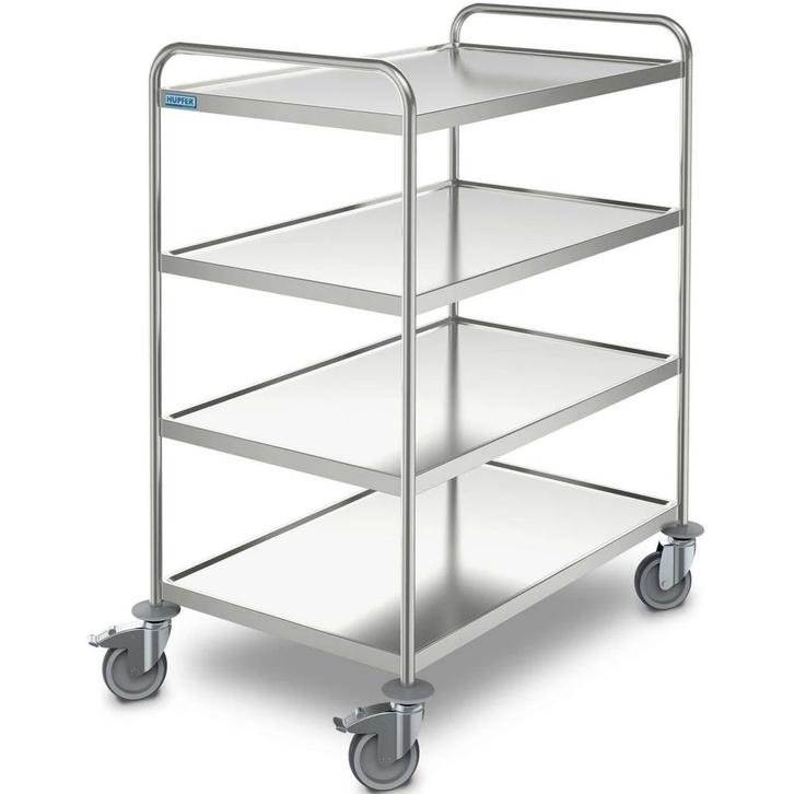 Serveerwagen | RVS | 4 Niveaus (800x500) | Zware Belasting, Zakelijke goederen, Horeca | Keukenapparatuur, Nieuw in verpakking