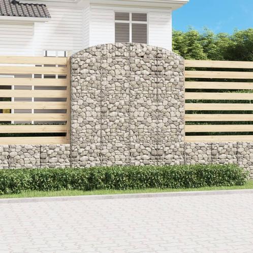 vidaXL Schanskorf gewelfd 200x50x220/240 cm gegalvaniseerd, Tuin en Terras, Bloempotten, Nieuw, Verzenden