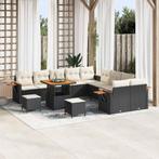 vidaXL Tuinbank Set met kussen met opslag 13 pcs Zwart Poly, Tuin en Terras, Tuinsets en Loungesets, Verzenden, Nieuw