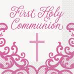 Communie Servetten Roze First Holy Communie 16st, Verzenden, Nieuw