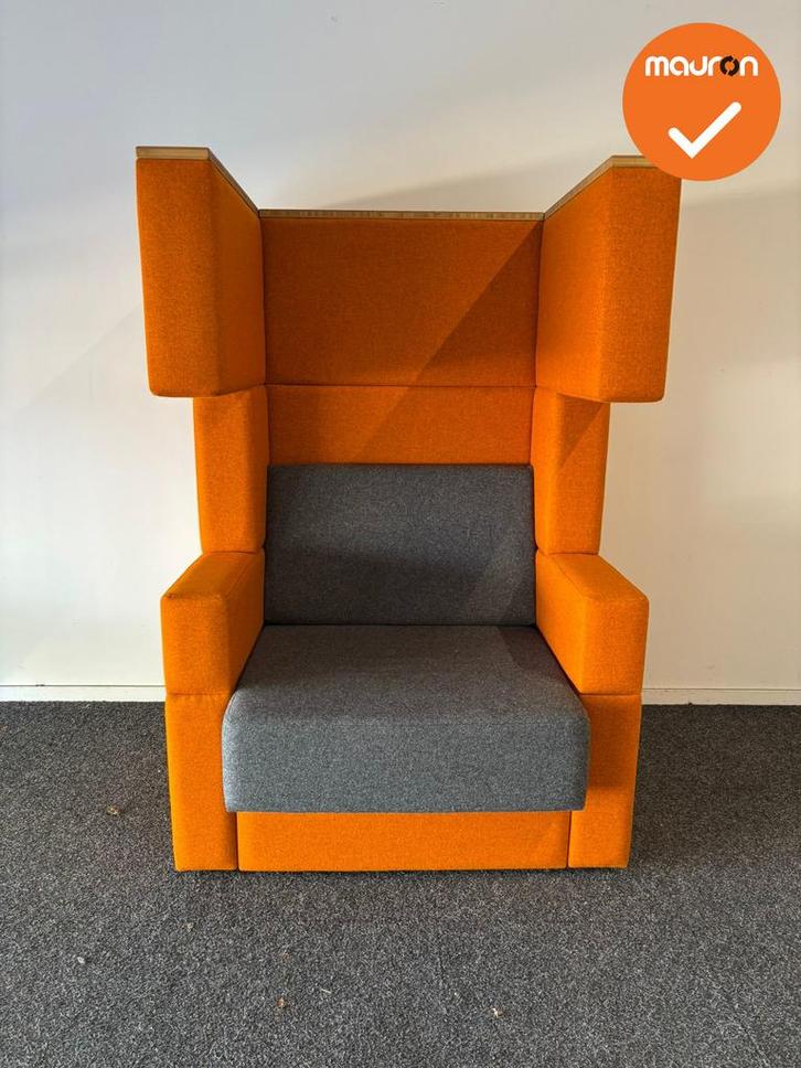 Akoestische design Fauteuil - Oranje / Antraciet- refurbishe, Zakelijke goederen, Kantoor en Winkelinrichting | Kantoormeubilair en Inrichting