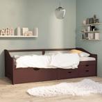 vidaXL Bedbank 3-zits met lades grenenhout donkerbruin, Huis en Inrichting, Slaapkamer | Bedden, Verzenden, Nieuw