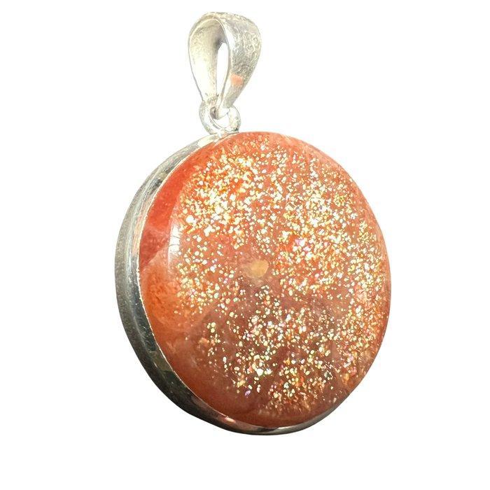 Hanger in Zonnesteen - 925 zilver Sieraden - Hoogte: 27 mm -, Verzamelen, Mineralen en Fossielen