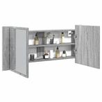vidaXL Badkamerkast met spiegel en LED 100x12x45 cm grijs, Huis en Inrichting, Verzenden, Nieuw