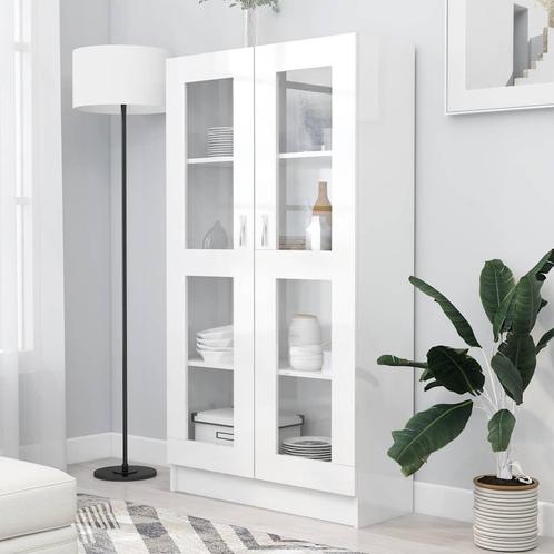 vidaXL Vitrinekast 82,5x30,5x150 cm bewerkt hout hoogglans, Huis en Inrichting, Kasten | Boekenkasten, Nieuw, Verzenden