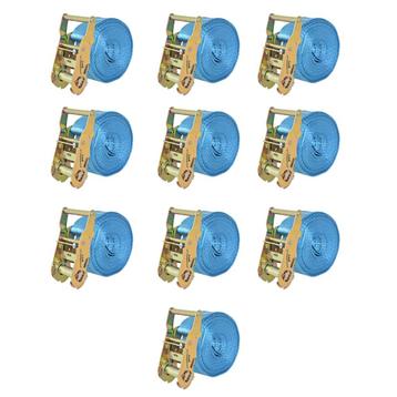 vidaXL Spanbanden 2 ton 6mx38mm blauw 10 st, Verzenden