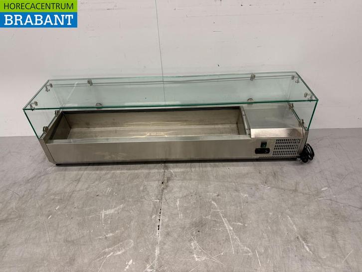 RVS Opzetvitrine Opzet koelvitrine saladière 7 x 1/4 GN 150, Articles professionnels, Horeca | Équipement de cuisine, Enlèvement ou Envoi