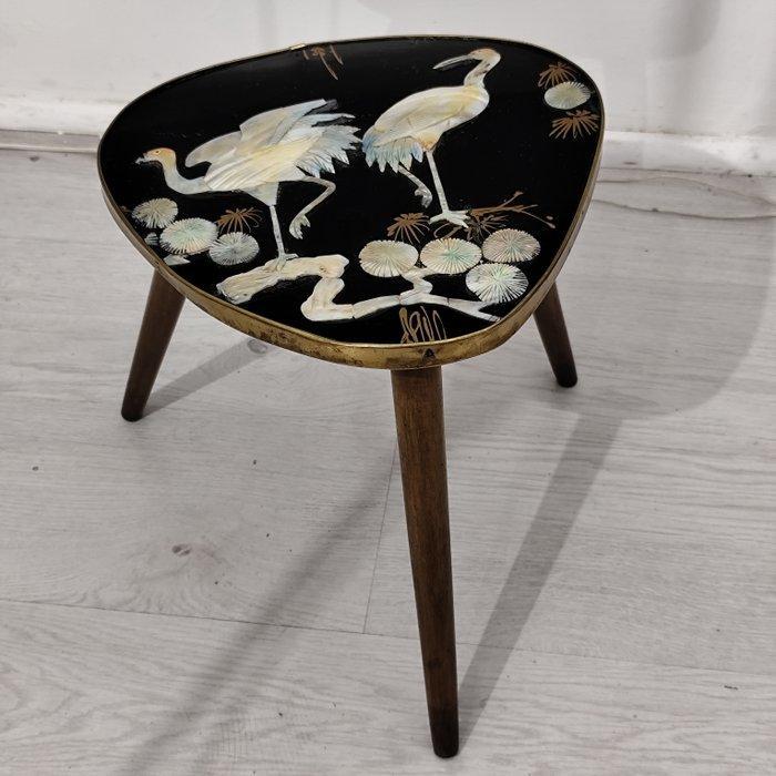 Bijzettafel - Hout, Messing - Vintage bijzettafel, Antiek en Kunst, Kunst | Designobjecten