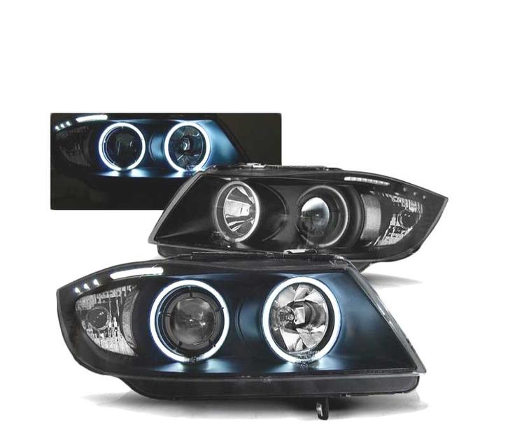 PHARES BMW E90 E91 05-08 ANGEL EYES CCFL FOND NOIR, Auto-onderdelen, Verlichting, Verzenden