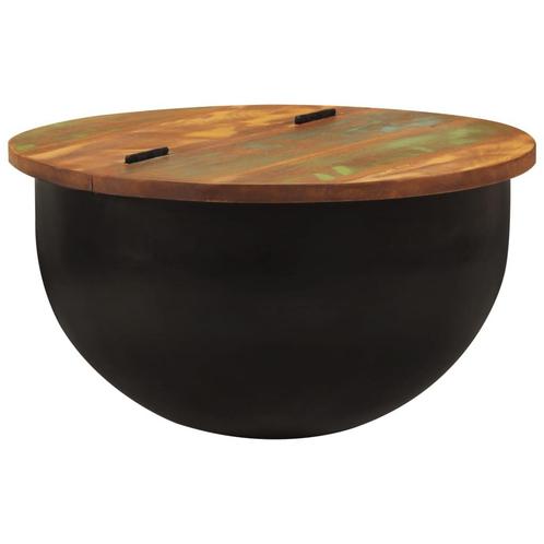 vidaXL Salontafel 50x27 cm massief gerecycled hout zwart, Huis en Inrichting, Tafels | Salontafels, Nieuw, Verzenden