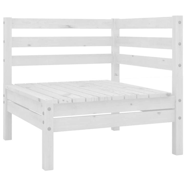 vidaXL Tuinhoekbank massief grenenhout wit, Tuin en Terras, Tuinsets en Loungesets, Nieuw, Verzenden