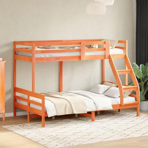 vidaXL Stapelbed massief grenenhout wasbruin 80x200/120x200, Huis en Inrichting, Slaapkamer | Bedden, Nieuw, Verzenden