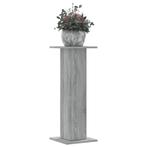vidaXL Plantenstandaards 2 st 30x30x80 cm bewerkt hout grijs, Tuin en Terras, Verzenden, Nieuw