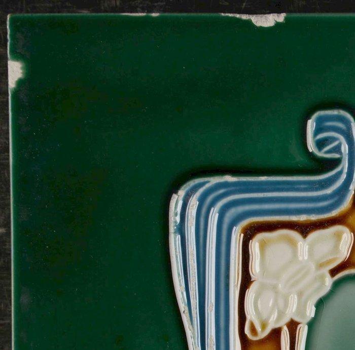 Jugendstil Tegel - Floraal - Manufactures Céramiques, Antiquités & Art, Antiquités | Verre & Cristal