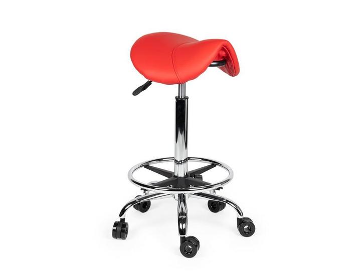 Kapperskruk Rood - Hoge uitvoering met Voetsteun, Huis en Inrichting, Krukjes, Nieuw, In hoogte verstelbaar