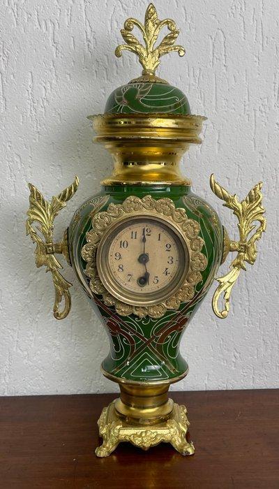 Vaasklok - Art Nouveau Brons, Aardewerk, Glas - 1850-1900 -, Antiek en Kunst, Antiek | Klokken