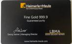 1 gram - Goud .999 - Heimerle + Meule, Germany - Verzegeld