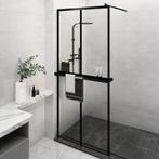 vidaXL Paroi de douche avec étagère Noir 100x195cm Verre, Bricolage & Construction, Sanitaire, Neuf, Verzenden
