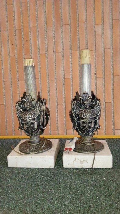 Tafellamp (2) - Marmer, Brons, Antiek en Kunst, Antiek | Overige Antiek