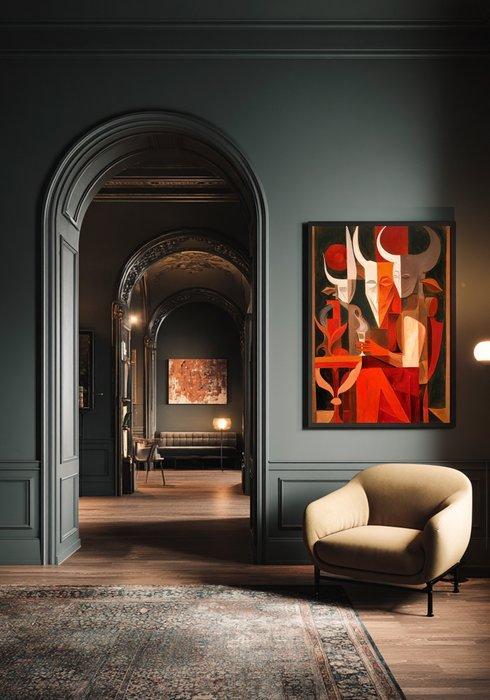 E. Pérez Lezcano - “La Vigilia Escarlata” XL ( No Reserve), Antiek en Kunst, Kunst | Schilderijen | Modern